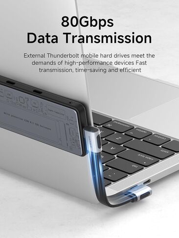 كابل USB4 بطول 0.33 قدم 90 درجة من Hagibis، نقل بيانات 80 جيجابت في الثانية، شاشة فيديو 8K@60 هرتز، كابل USB-C للشحن السريع بزاوية قائمة 240 وات، كابل USB 4 V2.0 لهاتف iPhone 17 16 15 Pro Max، iPad Pro، Thunderbolt 5/4 in Saudi Arabia