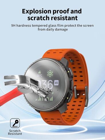 Screen Protector for Suunto Vertical 2 Smart Watch, 9H Tempered Glass Film Anti-Scratch Anti-Fingerprint High Sensitive, 3-Pack in Saudi Arabia