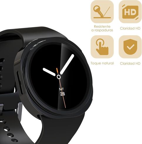 Bighan 6 Pack Screen Protector Case Compatible with Samsung Galaxy Watch 8 40mm, Soft TPU Screen Protector Bumper Cover Replacement for Galaxy Watch 8 40mm, Black&Green&Gold&Rose&Silver&Transparent in Saudi Arabia