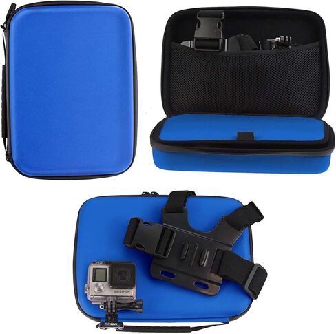 Navitech 8 in 1 Action Camera Accessory Combo Kit with Blue Case - Compatible with PROGRACE Children Kids Action Camera in Saudi Arabia