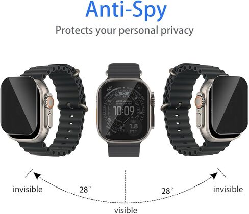 4 عبوات لواقي شاشة الخصوصية لساعة Apple Series 9 8 7 مقاس 45 مم، [ليس زجاجيًا] [ترقية مضادة للتجسس] طبقة TPU ناعمة مضادة للمس حساسة ومضادة للخدش لملحقات iWatch 9/8/7 مقاس 45 مم in Saudi Arabia