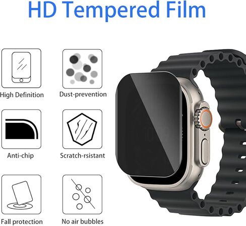 4 عبوات لواقي شاشة الخصوصية لساعة Apple Series 9 8 7 مقاس 45 مم، [ليس زجاجيًا] [ترقية مضادة للتجسس] طبقة TPU ناعمة مضادة للمس حساسة ومضادة للخدش لملحقات iWatch 9/8/7 مقاس 45 مم in Saudi Arabia