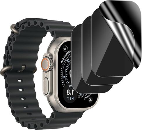 4 عبوات لواقي شاشة الخصوصية لساعة Apple Series 9 8 7 مقاس 45 مم، [ليس زجاجيًا] [ترقية مضادة للتجسس] طبقة TPU ناعمة مضادة للمس حساسة ومضادة للخدش لملحقات iWatch 9/8/7 مقاس 45 مم in Saudi Arabia