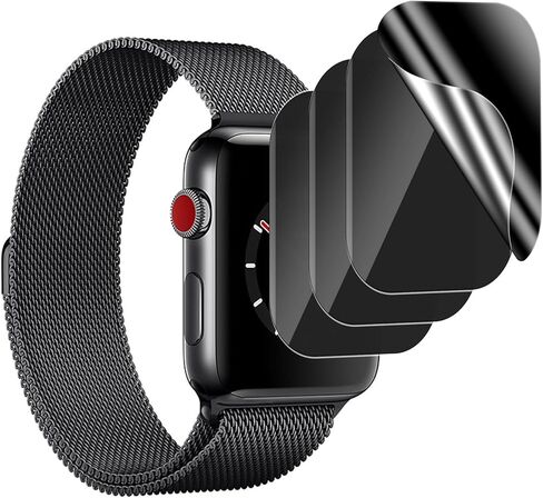 4 عبوات لواقي شاشة الخصوصية لساعة Apple Series 9 8 7 مقاس 45 مم، [ليس زجاجيًا] [ترقية مضادة للتجسس] طبقة TPU ناعمة مضادة للمس حساسة ومضادة للخدش لملحقات iWatch 9/8/7 مقاس 45 مم in Saudi Arabia
