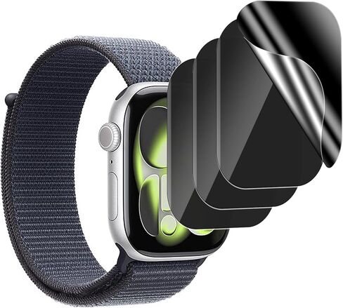 4 عبوات لواقي شاشة الخصوصية لساعة Apple Series 9 8 7 مقاس 45 مم، [ليس زجاجيًا] [ترقية مضادة للتجسس] طبقة TPU ناعمة مضادة للمس حساسة ومضادة للخدش لملحقات iWatch 9/8/7 مقاس 45 مم in Saudi Arabia