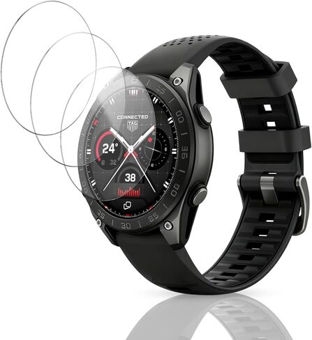 3 Pack Screen Protector for TAG Heuer Connected Calibre E5 45mm Smart Watch, 9H Hardness Tempered Glass for Connected Calibre E5 SmartWatch,2.5D Round Edge,Anti-Scratch, Bubble Free, HD Clarity in Saudi Arabia