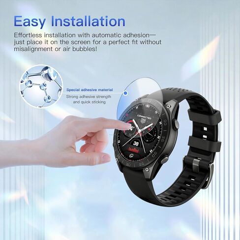3 Pack Screen Protector for TAG Heuer Connected Calibre E5 45mm Smart Watch, 9H Hardness Tempered Glass for Connected Calibre E5 SmartWatch,2.5D Round Edge,Anti-Scratch, Bubble Free, HD Clarity in Saudi Arabia