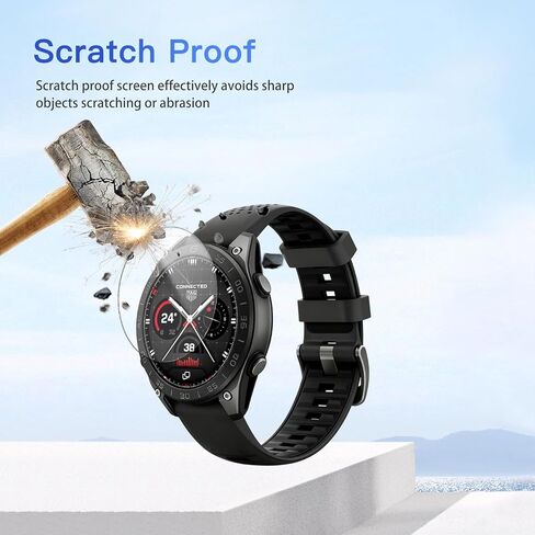 3 Pack Screen Protector for TAG Heuer Connected Calibre E5 45mm Smart Watch, 9H Hardness Tempered Glass for Connected Calibre E5 SmartWatch,2.5D Round Edge,Anti-Scratch, Bubble Free, HD Clarity in Saudi Arabia