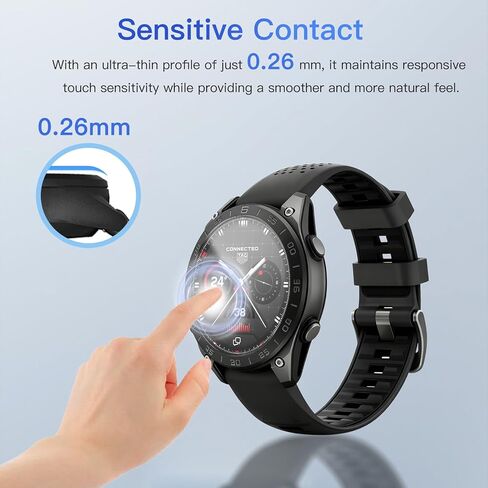 3 Pack Screen Protector for TAG Heuer Connected Calibre E5 45mm Smart Watch, 9H Hardness Tempered Glass for Connected Calibre E5 SmartWatch,2.5D Round Edge,Anti-Scratch, Bubble Free, HD Clarity in Saudi Arabia