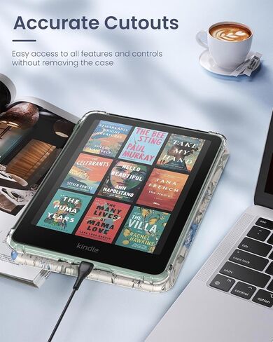 حزام يد MoKo 2P وحافظة لجهاز Kindle Paperwhite الجديد تمامًا مقاس 7 بوصات الجيل الثاني عشر 2024 وKindle Colorsoft Signature Edition 2024,2P+White Blue Floral in Kuwait