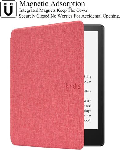 حافظة لجهاز Kindle Paperwhite 2024، جلد PU خفيف الوزن مع حافظة للنوم/الاستيقاظ التلقائي لجهاز Kindle Paperwhite مقاس 7 بوصات (الجيل الثاني عشر، 2024) وإصدار Kindle Colorsoft Signature (وردي القماش) in Kuwait