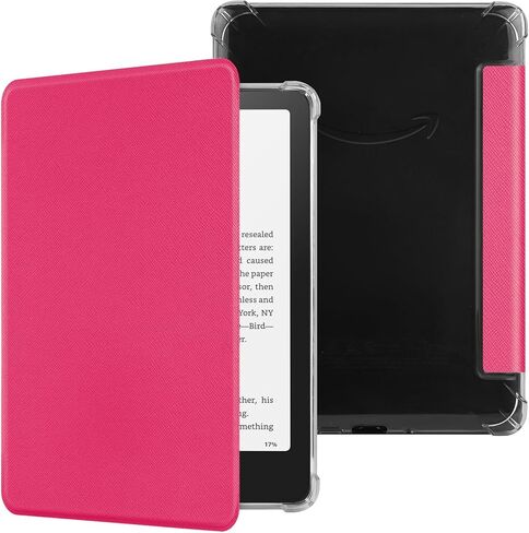 حافظة لجهاز Kindle Paperwhite 2024، جلد PU خفيف الوزن مع حافظة للنوم/الاستيقاظ التلقائي لجهاز Kindle Paperwhite مقاس 7 بوصات (الجيل الثاني عشر، 2024) وإصدار Kindle Colorsoft Signature (وردي القماش) in Kuwait