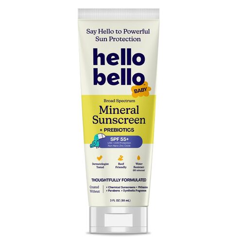 Hello Bello Kids SPF 50 Mineral Sunscreen - 5oz Spray - Water Resistant Broad Spectrum UVA + UVB Protection Sun Protection for Babies and Kids, Reef Friendly, 5 fl oz (Pack of 1) in Saudi Arabia