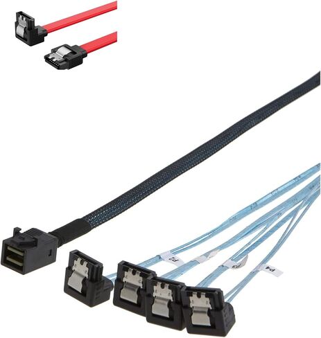 CableCreation Internal HD Mini SAS (SFF-8643 Host) إلى 4 حزم SATA مع كابل SATA III 2Pack in Saudi Arabia
