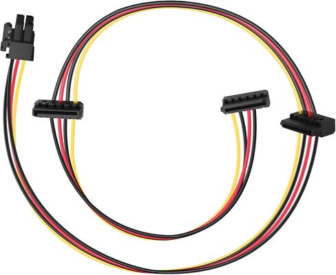 كابل طاقة SATA لسلسلة HP 6000/8000، مقسم 4Pin إلى 15Pin 3-Port، 18AWG 60 سم (12V/5V فقط، لا 3.3V) in Saudi Arabia