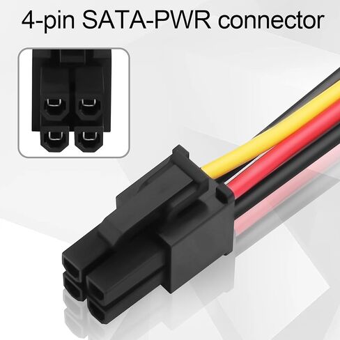 كابل طاقة SATA لسلسلة HP 6000/8000، مقسم 4Pin إلى 15Pin 3-Port، 18AWG 60 سم (12V/5V فقط، لا 3.3V) in Saudi Arabia