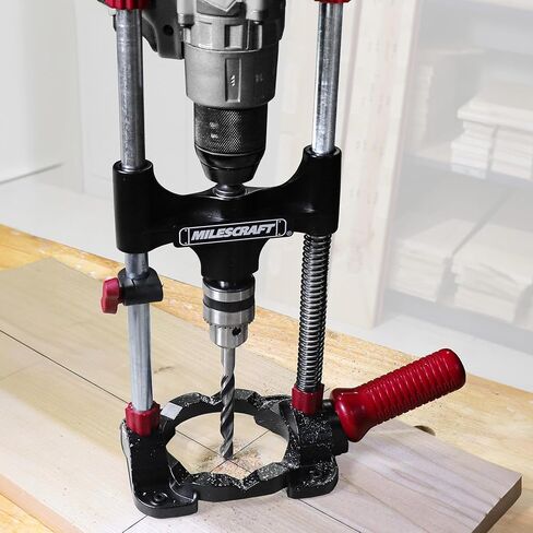 Milescraft 1318 Drillmate Portable Drillling Guide - مرفق حفر دقيق للزاوية أو الثقوب المستقيمة ، مرفق دليل الحفر القابل للتعديل ، ضغوط الحفر المحمولة مع 3/8 "تشاك in Saudi Arabia
