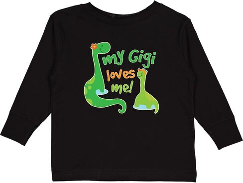 تي شيرت Inktastic My Gigi Loves Me Grandson Dinosaur للأطفال الصغار بأكمام طويلة in Kuwait