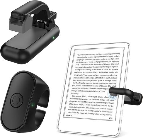 جهاز التحكم عن بعد بتردد الراديو لجهاز Kindle Paperwhite/Scribe/Oasis، جهاز النقر اللاسلكي لأجهزة iPhone وiPad وأجهزة Android اللوحية ومصراع الكاميرا ومشغل الفيديو، أبيض in Kuwait
