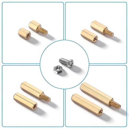 120PCS M3 Brass Spacer Standoff Set - Multipurpose Screws Nuts Kit for DIY Eurorack Synthesizer Computer Modification Creative Crafts in Saudi Arabia