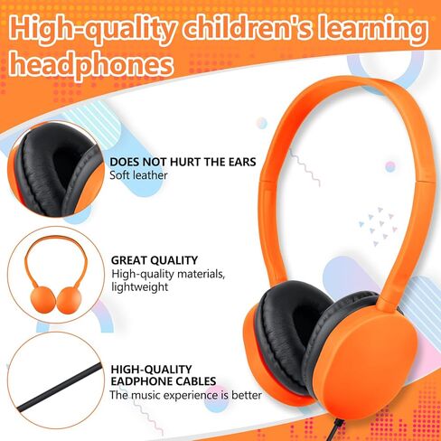 USB C Kids Headphones Bulk for Classroom School 10 Pack,Upgrade USB Type C Kid Headphone,Wired On-Ear Headset for Kids Children Teens Boys Girl Mixed Colors in Saudi Arabia