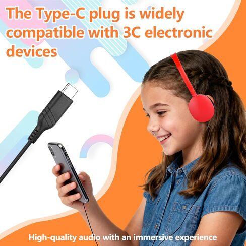 USB C Kids Headphones Bulk for Classroom School 10 Pack,Upgrade USB Type C Kid Headphone,Wired On-Ear Headset for Kids Children Teens Boys Girl Mixed Colors in Saudi Arabia