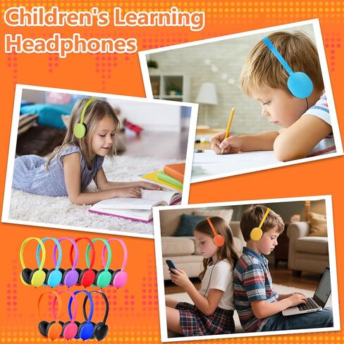 USB C Kids Headphones Bulk for Classroom School 10 Pack,Upgrade USB Type C Kid Headphone,Wired On-Ear Headset for Kids Children Teens Boys Girl Mixed Colors in Saudi Arabia