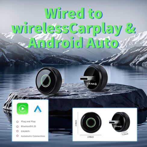 Wireless CarPlay Adapter for iPhone, Convert Wired to Wireless Apple CarPlay, Plug & Play, USB Type A, Black, Compatible with Cars 2016+ Compatible with iOS & Android in Saudi Arabia