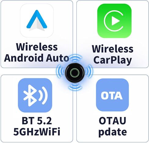 Wireless CarPlay Adapter for iPhone, Convert Wired to Wireless Apple CarPlay, Plug & Play, USB Type A, Black, Compatible with Cars 2016+ Compatible with iOS & Android in Saudi Arabia