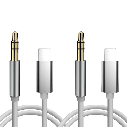 لسلك iPhone AUX، منفذ USB L إلى كابل صوت 3.5 مم، محول مقبس سماعة الرأس 3.3 قدم كابل صوت ستيريو Aux متوافق مع iPhone 14/13/12/11 Pro Max Mini/XR/X/8/7، iPad iPod، Car Play، فضي in Saudi Arabia