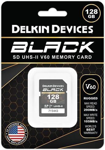 Delkin Devices 128GB Black SDXC UHS-II V60 + 8-Slot Card Case – 290MB/s Read, Rugged & Weather-Resistant Bundle in Saudi Arabia