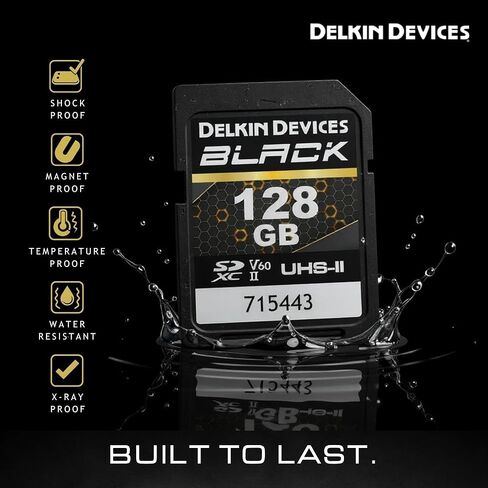 Delkin Devices 128GB Black SDXC UHS-II V60 + 8-Slot Card Case – 290MB/s Read, Rugged & Weather-Resistant Bundle in Saudi Arabia