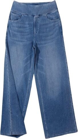 Baggy Sweatpant Jeans Women Wide Leg Pull On Stretchy Relaxed Fit Denim Trousers Casual High Waisted Straight Pants in Saudi Arabia