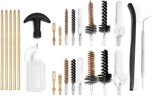 .30 Cal/7.62MM .223 Cal/5.56 Rifle Gun Cleaning Kit with Bore Chamber Brushes Cotton Mops Nylon Brushes Metal Pick Kit Brass Cleaning Rods and Jags in Zippered Case in Saudi Arabia