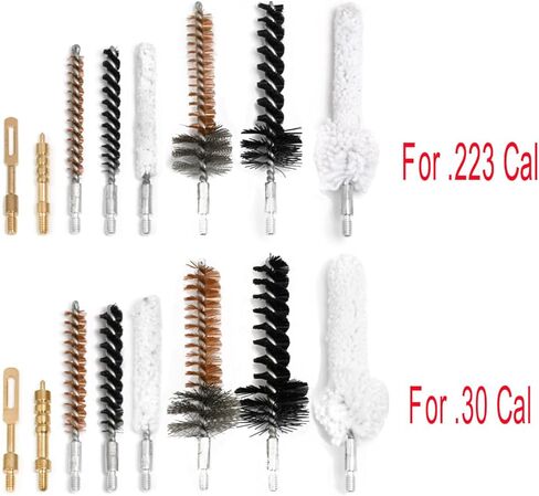 .30 Cal/7.62MM .223 Cal/5.56 Rifle Gun Cleaning Kit with Bore Chamber Brushes Cotton Mops Nylon Brushes Metal Pick Kit Brass Cleaning Rods and Jags in Zippered Case in Saudi Arabia