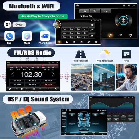 راديو ستيريو للسيارة مزدوج الدين متوافق مع Hyundai Elantra 2011-2013 مع CarPlay Android Auto، جهاز استقبال صوت راديو السيارة بشاشة تعمل باللمس 9.7 بوصة مع بلوتوث وكاميرا احتياطية والتحكم في عجلة القيادة ونظام تحديد المواقع in Saudi Arabia