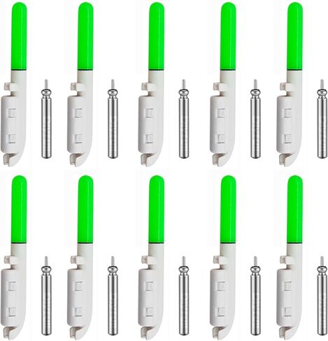 10 Pcs LED Night Fishing Rod Tip Lights - Late Night Bite Indicators, Color-Changing Flashing Alarm Lights & Fluorescent Sticks in Saudi Arabia