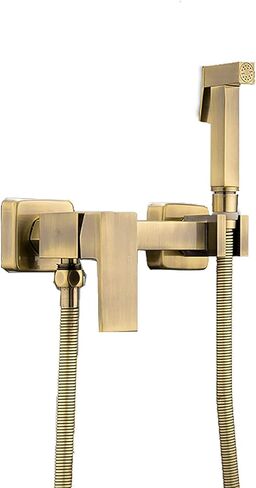 طقم بخاخ حفاضات من القماش من النحاس، مجموعة مرحاض محمولة بالماء الساخن والبارد، بخاخ مرحاض بمقبض واحد، مجموعة حمام للحمام مثبتة على الحائط مع خرطوم دش in Kuwait