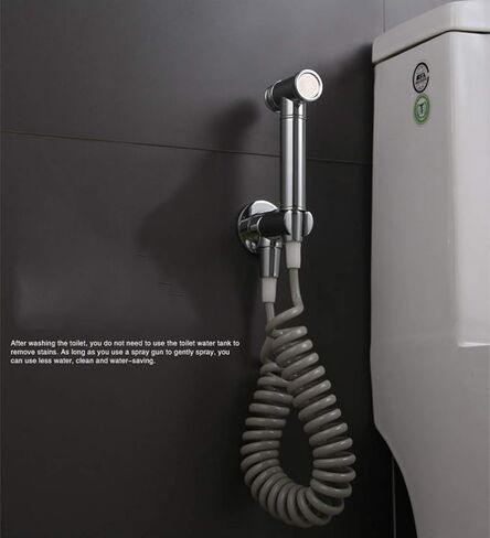 HandSpray kit Compatible with Portable Toilet shattaf Cloth Diaper sprayers Compatible with Optimal Personal Hygiene T-Adapter Valve Hose Holder Chrome Wall Mounted in Kuwait