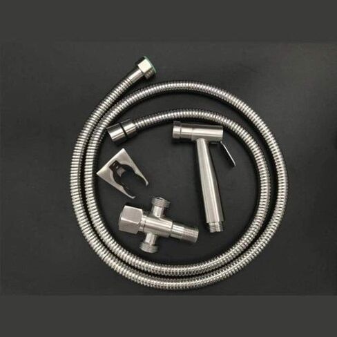 Muslim Shower Cloth Diaper Sprayer Kit Set - SUS304 Stainless Steel Flusher Toilet Booster Spray Gun Wall Mounted in Kuwait