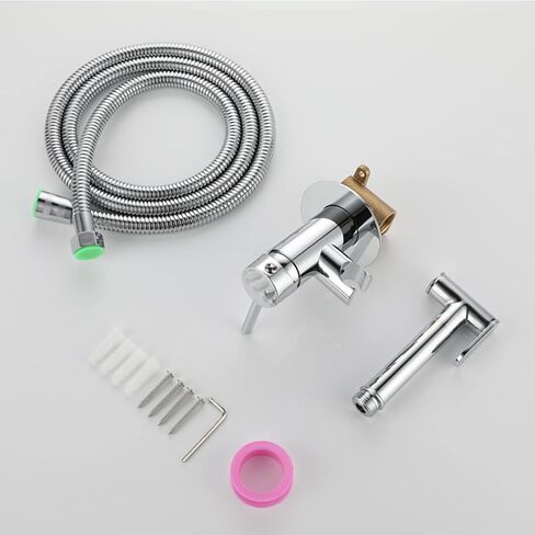 Sprayer for Toilet, Toilet Concealed Hot and ColdSpray Set, Bathroom Handheld Sprayer Kit, Cloth Diaper Sprayer Set, for Toilet Washing, Pets Shower and Feminine Hygiene,Chrome in Kuwait