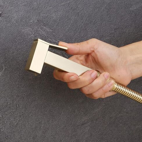 Brass HandheldSprayer Toilet Kit Brushed Gold Cloth Diaper Sprayer Kit Hot and Cold WaterToilet Sprayer Wall Mounted Bathroom Set with 1.5m Stainless Steel Hose for Feminine Wash in Kuwait