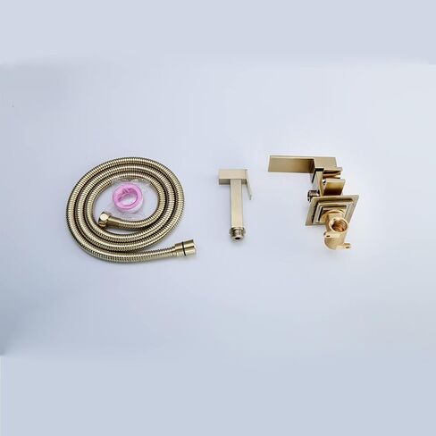 Brass HandheldSprayer Toilet Kit Brushed Gold Cloth Diaper Sprayer Kit Hot and Cold WaterToilet Sprayer Wall Mounted Bathroom Set with 1.5m Stainless Steel Hose for Feminine Wash in Kuwait