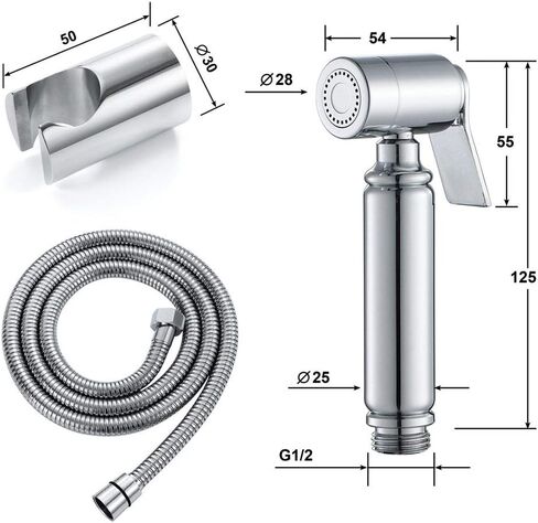 مربع الصحافة جولة فوهة المرحاض فلاشينغ صنبور البخاخ الضغط الكامل ومانع للتسرب مجموعة بخاخ المرحاض المحمولة، باليد القماش حفاضات البخاخ للمرحاض، من السهل أن أنا in Kuwait