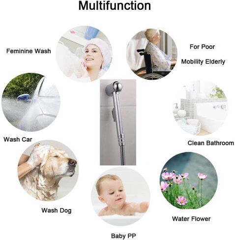 Muslim Shower Cloth Diaper Sprayer Kit Set - ABS Booster Spray Gun Set Wall Mounted in Saudi Arabia