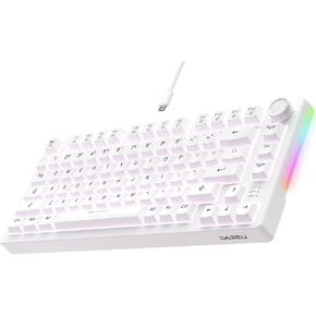 DAREU EK75 Wired Mechanical Keyboard,75% Keyboard with Volume Knob,Gasket Mount Mechanical Gaming Keyboards,81 Keys Rainbow Backlit,PBT Keycaps,Linear Dream Switch for PC Laptop Windows(Black-White) in Kuwait