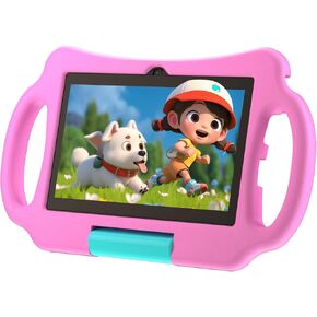 Vyrolina Kids Tablet 7 Inch 4GB RAM 32GB Memory, Lightweight Shockproof Case,Long Battery Life, Parental Control, WiFi Dual Camera for Kids Ages 3-7, Nice Present Gift (Blue) in Saudi Arabia