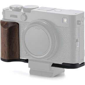 قاعدة تثبيت Tilta بمقبض خشبي متوافقة مع Fujifilm X-E5 – فضي | ملحق قفص الكاميرا على شكل حرف L | ARCA لوحة الإصدار السريع متوافقة | مقبض يدوي من الألومنيوم والجوز خفيف الوزن in Kuwait