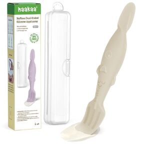 haakaa Baby Diaper Cream Spatula, NoMess Dual-Ended Silicone Diaper Rash Cream Applicator with Hygienic Case, Butt Spatula for Baby in Kuwait