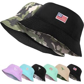 Hongteya Kids Sun Hat Upf 50+ Double Side Bucket Hats for Boys Girls Summer Summ in Kuwait